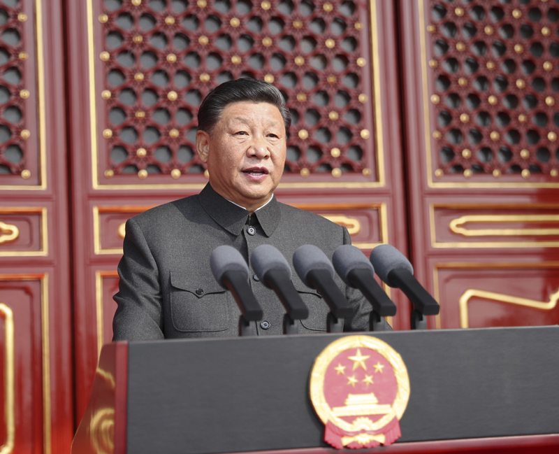 10月1日上午，慶祝中華人民共和國成立70周年大會在北京天安門廣場隆重舉行。中共中央總書記、國家主席、中央軍委主席習近平發(fā)表重要講話。